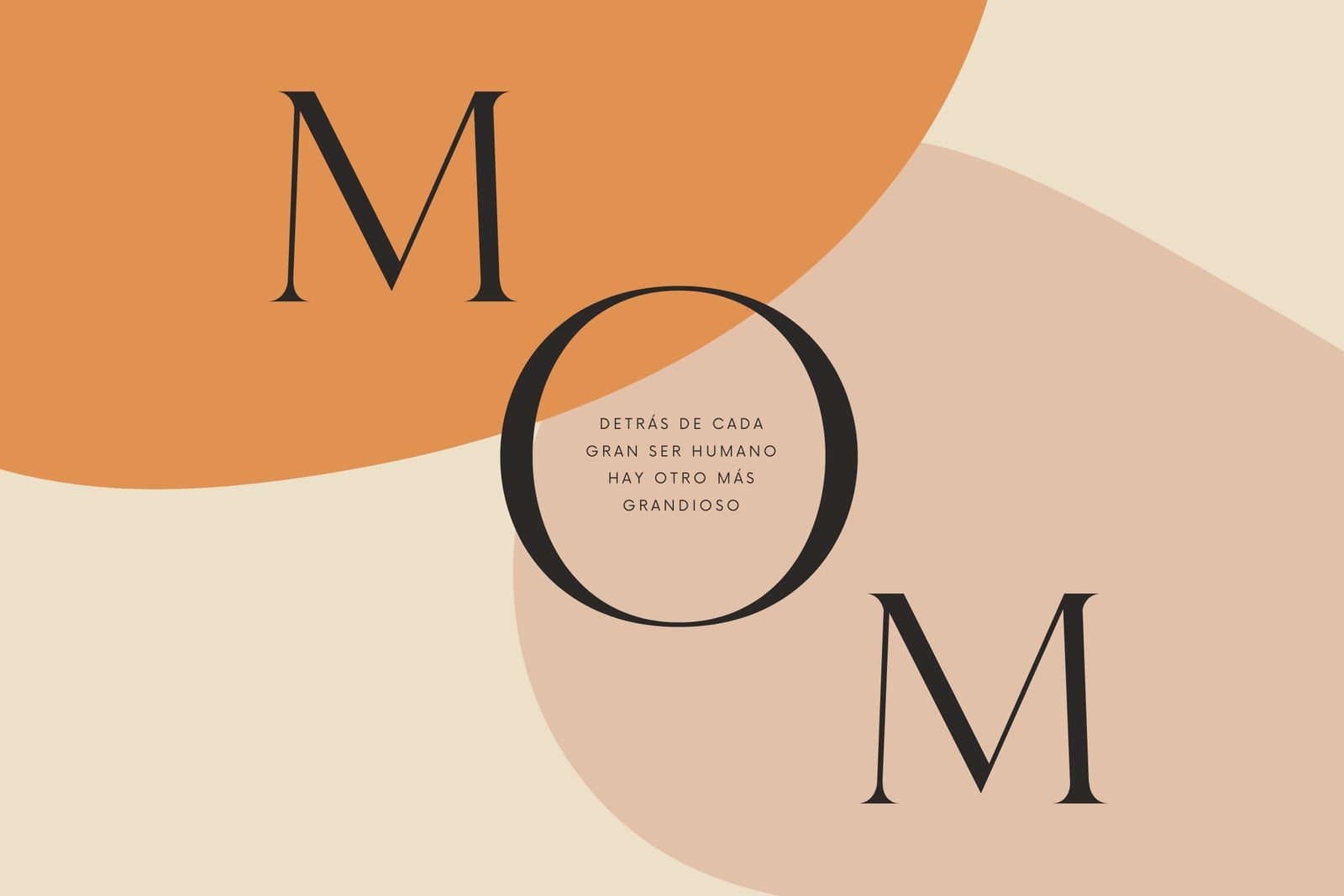 Naranja Café y Beige Tipográfico Moderno Femenino Familia Día de la Madre Póster
