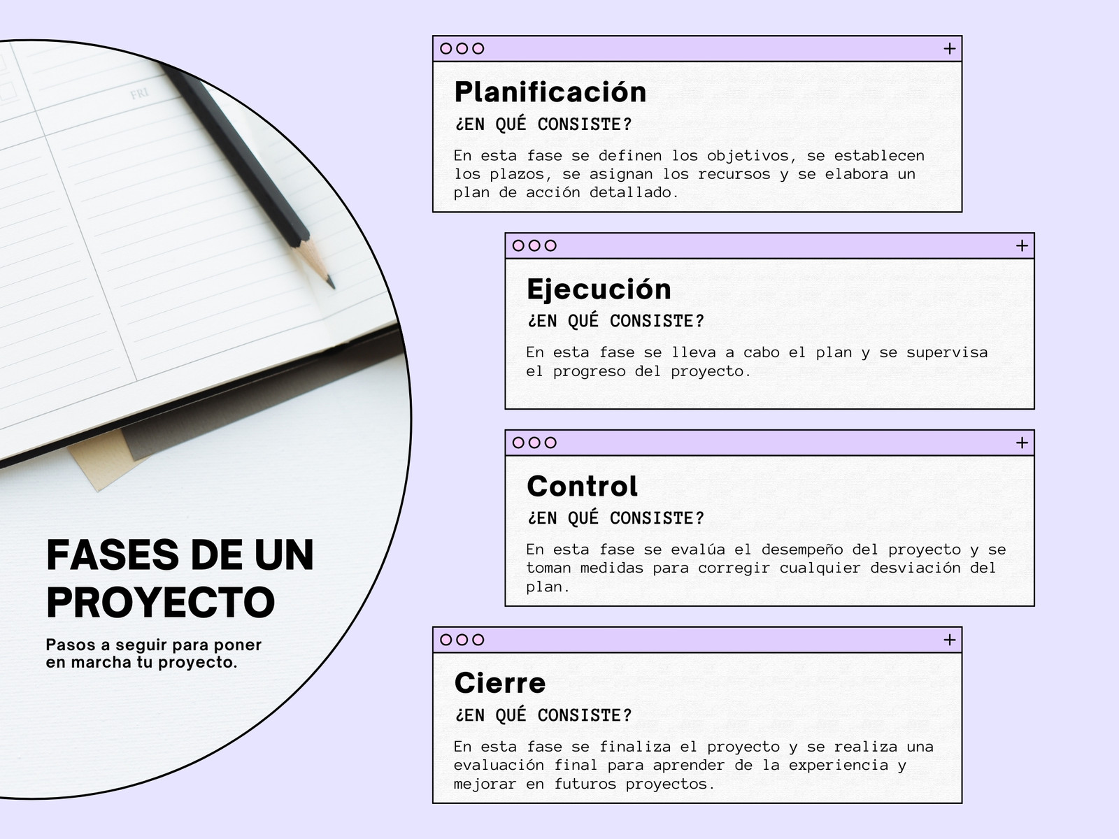 Gráfico Pasos Proyecto Moderno Llamativo Ilustrado Fotográfico Negro Lila