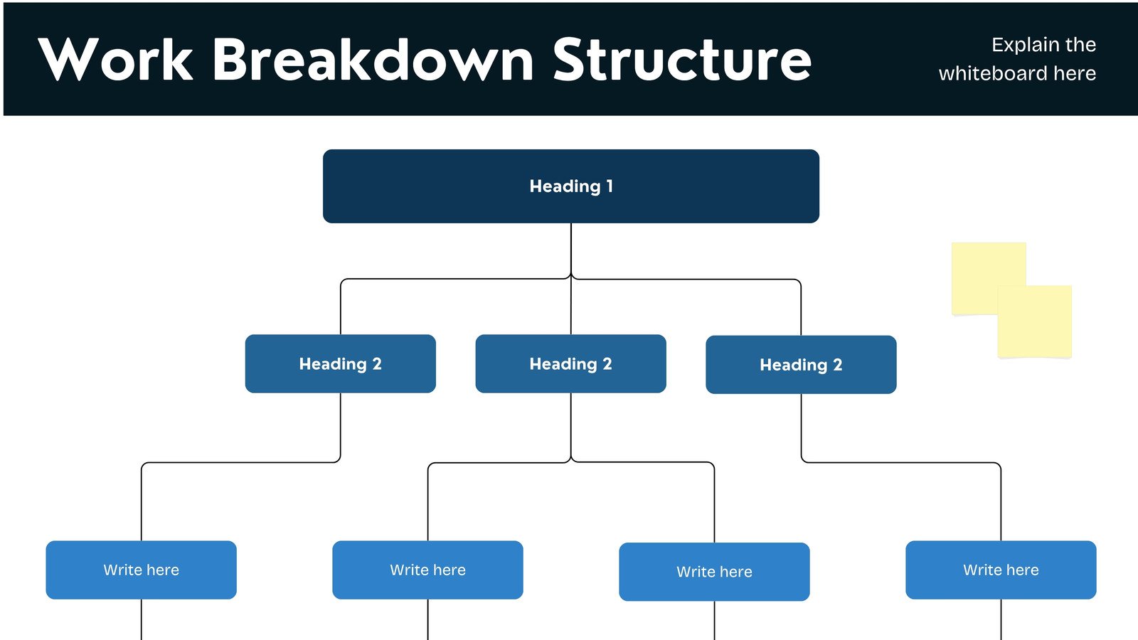 Process Mapping Whiteboard in Dark Blue Blue Light Blue Monochromatic Style