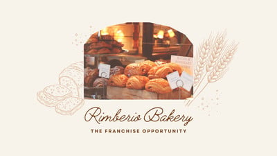 Vintage Elegant Bakery Franchise Offer Business Presentation Canva template, brown and cream
