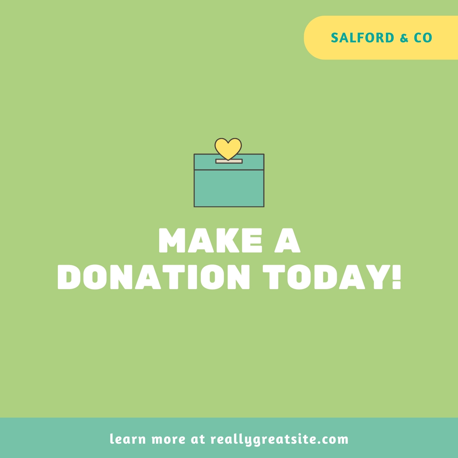Green Minimalist Donation LinkedIn Post