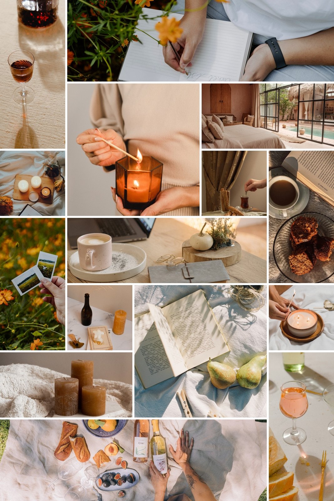 Brown Minimalist Aesthetic Photo Collage