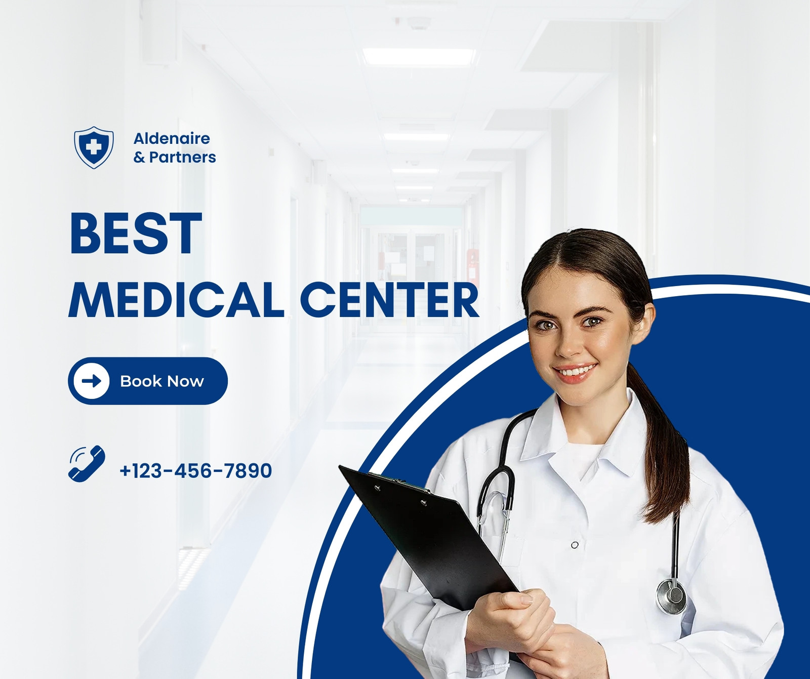 Blue and whiteModern Professional Service Health Facebook Post