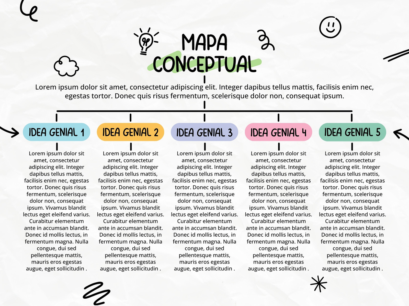 Grafico mapa conceptual creativo ilustrado negro