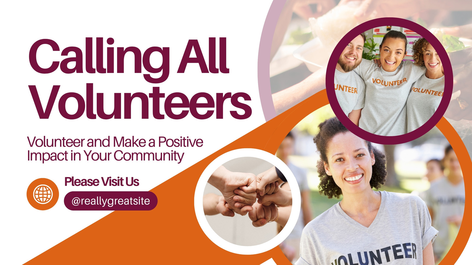 Orange and Maroon Organic Volunteers Needed Twitter Post