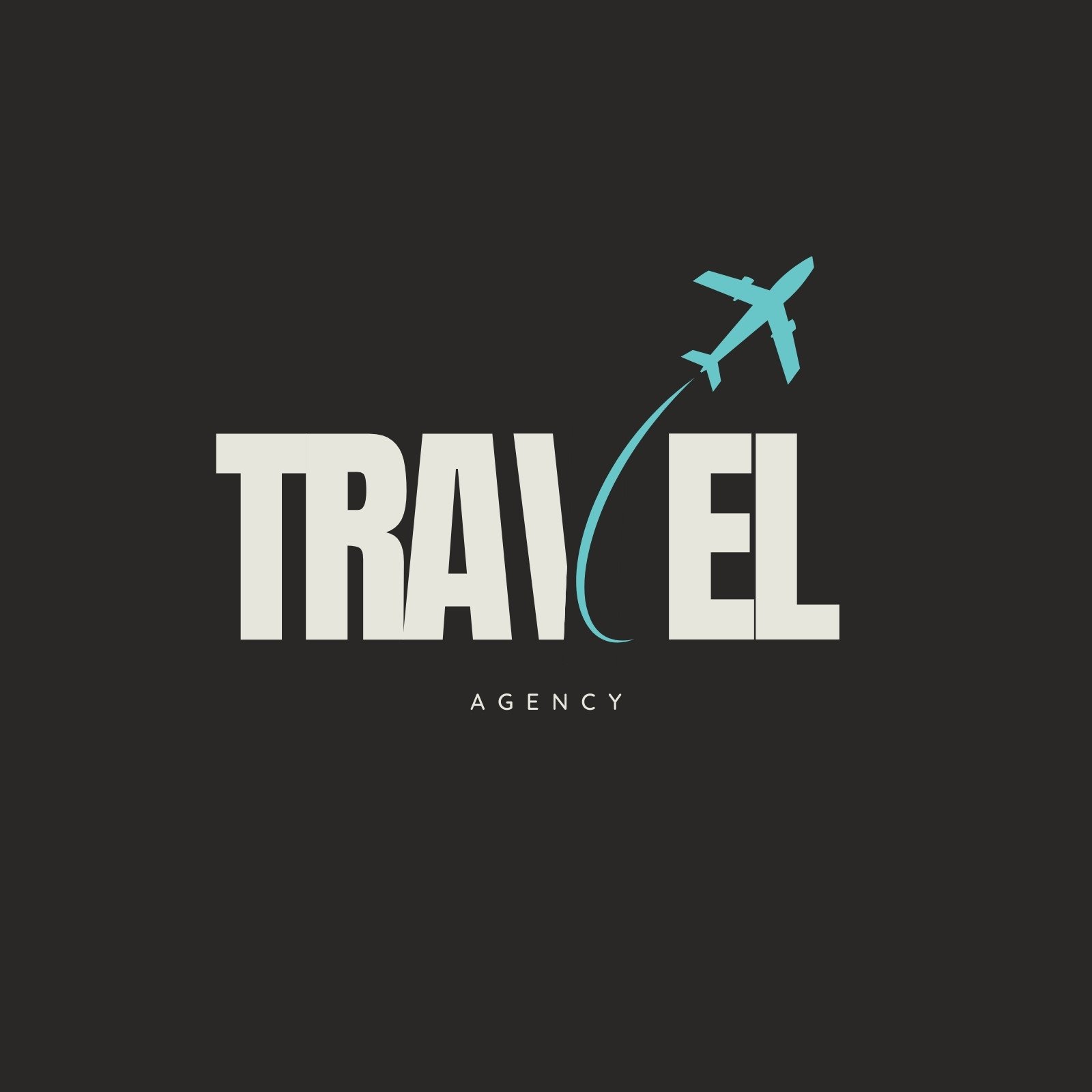  Black And Blue Modern Typography Travel Agency Logo