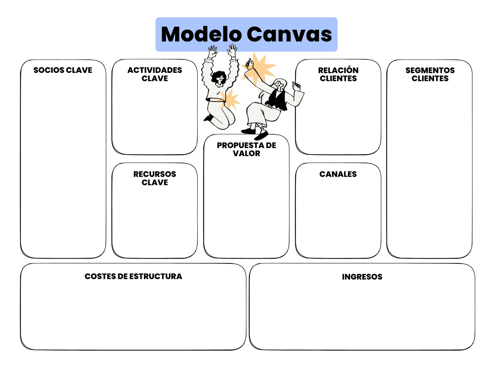 Gráfico Modelo Canvas Doodle Ilustrado Azul Negro Amarillo
