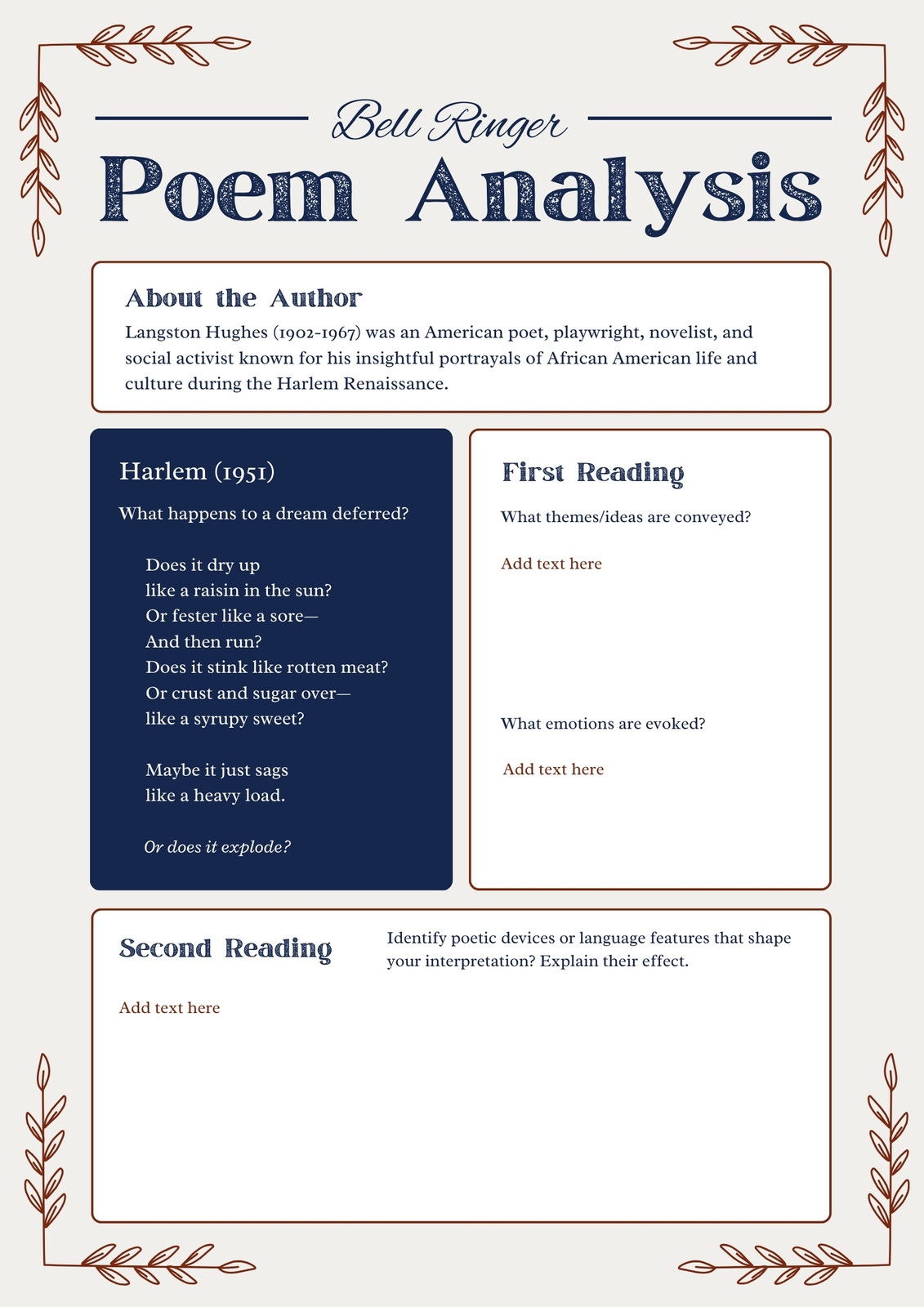 Spring Theme Slides Example Page 6 - Free and customizable poem templates