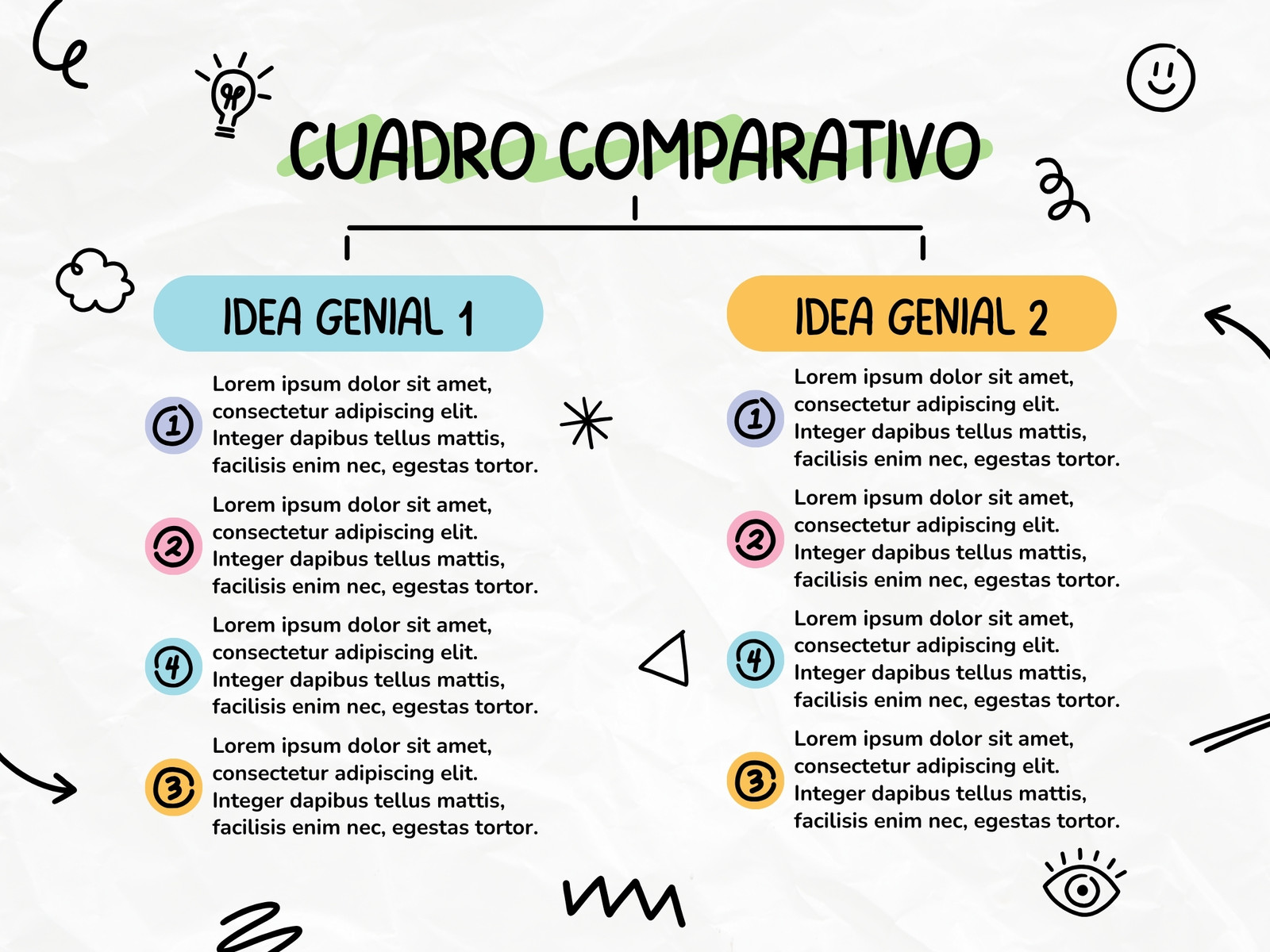 Gráfico cuadro comparativo creativo minimalista negro