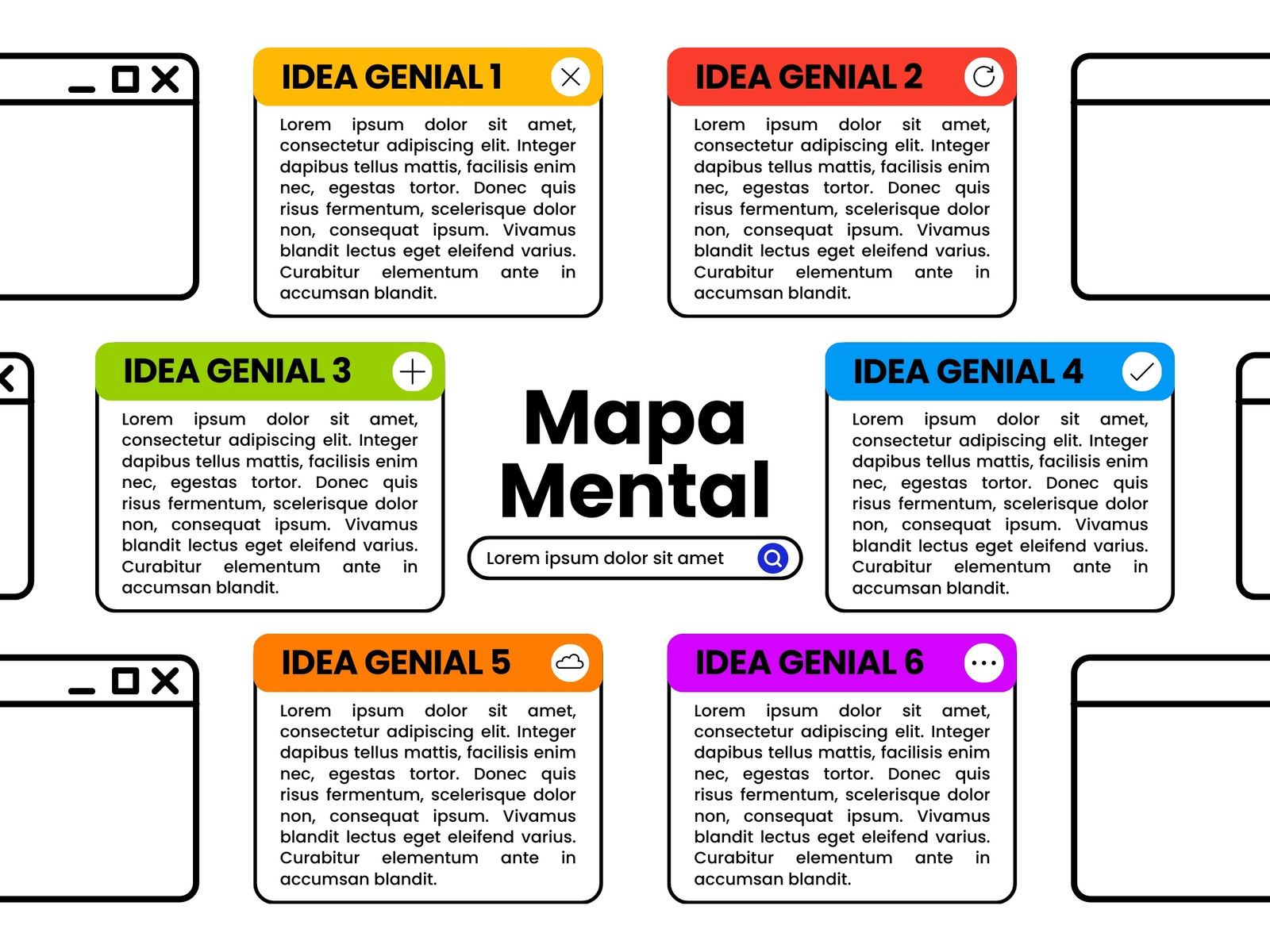 Gráfico mapa conceptual creativo minimalista negro