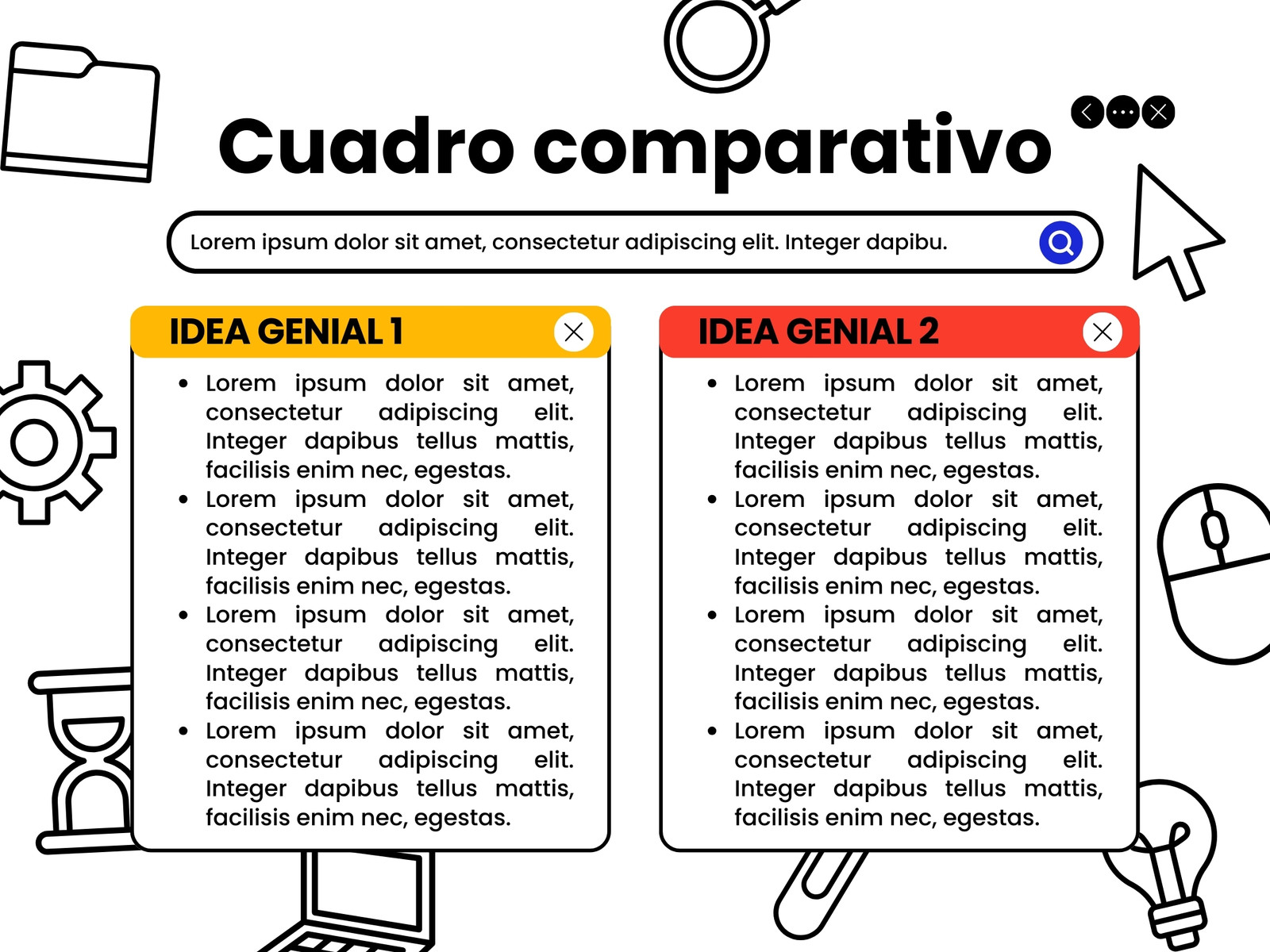 Gráfico cuadro comparativo creativo minimalista negro