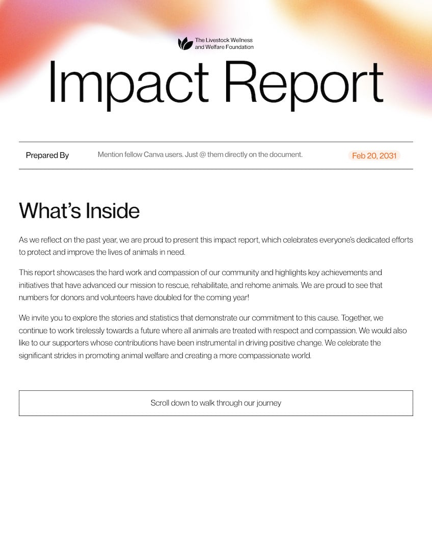 Impact Report Doc in Gradient Style