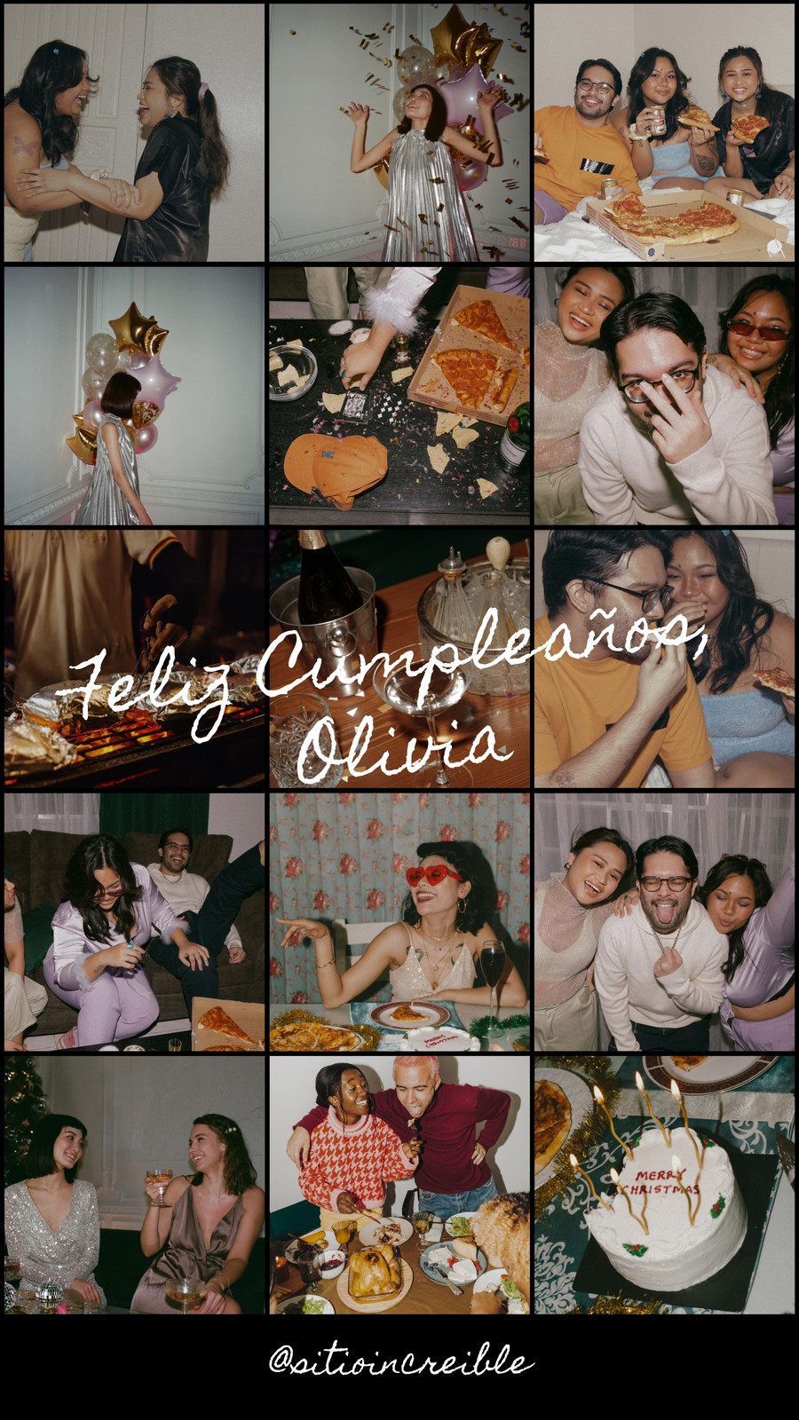 Historia de Instagram Feliz Cumpleaños Collage Cuadrícula Blanco y Negro Historia de Instagram Feliz Cumpleaños Collage Cuadrícula Blanco y Negro