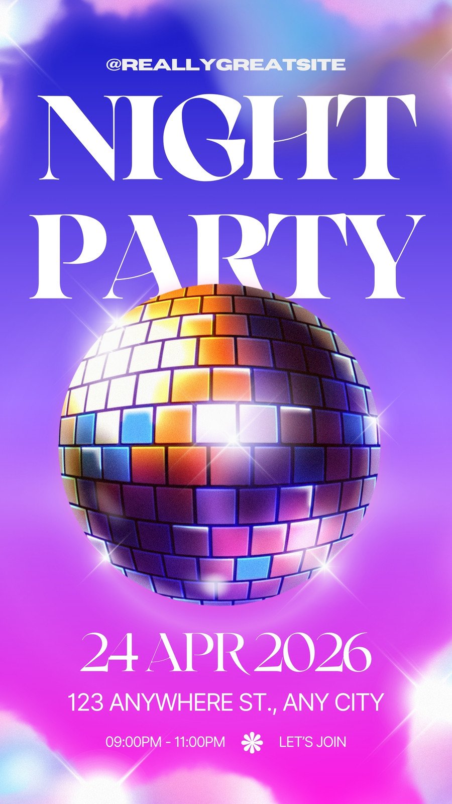 Purple Dreamy Party Invitation Instagram Story