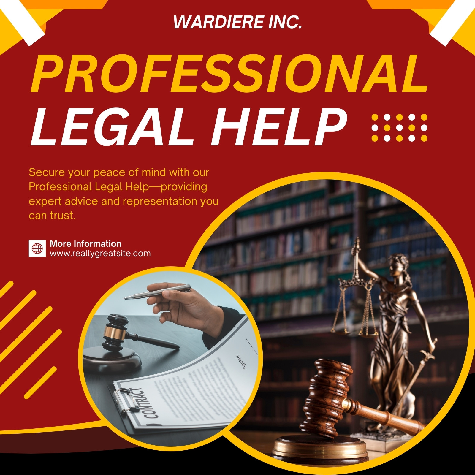 Red Modern Professional Legal Help Instagram Post