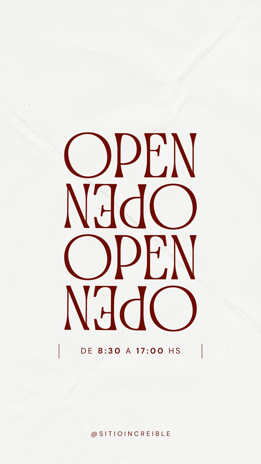 Historia de Instagram Anuncio Open Horarios de Atención Minimalista Beige y Marrón