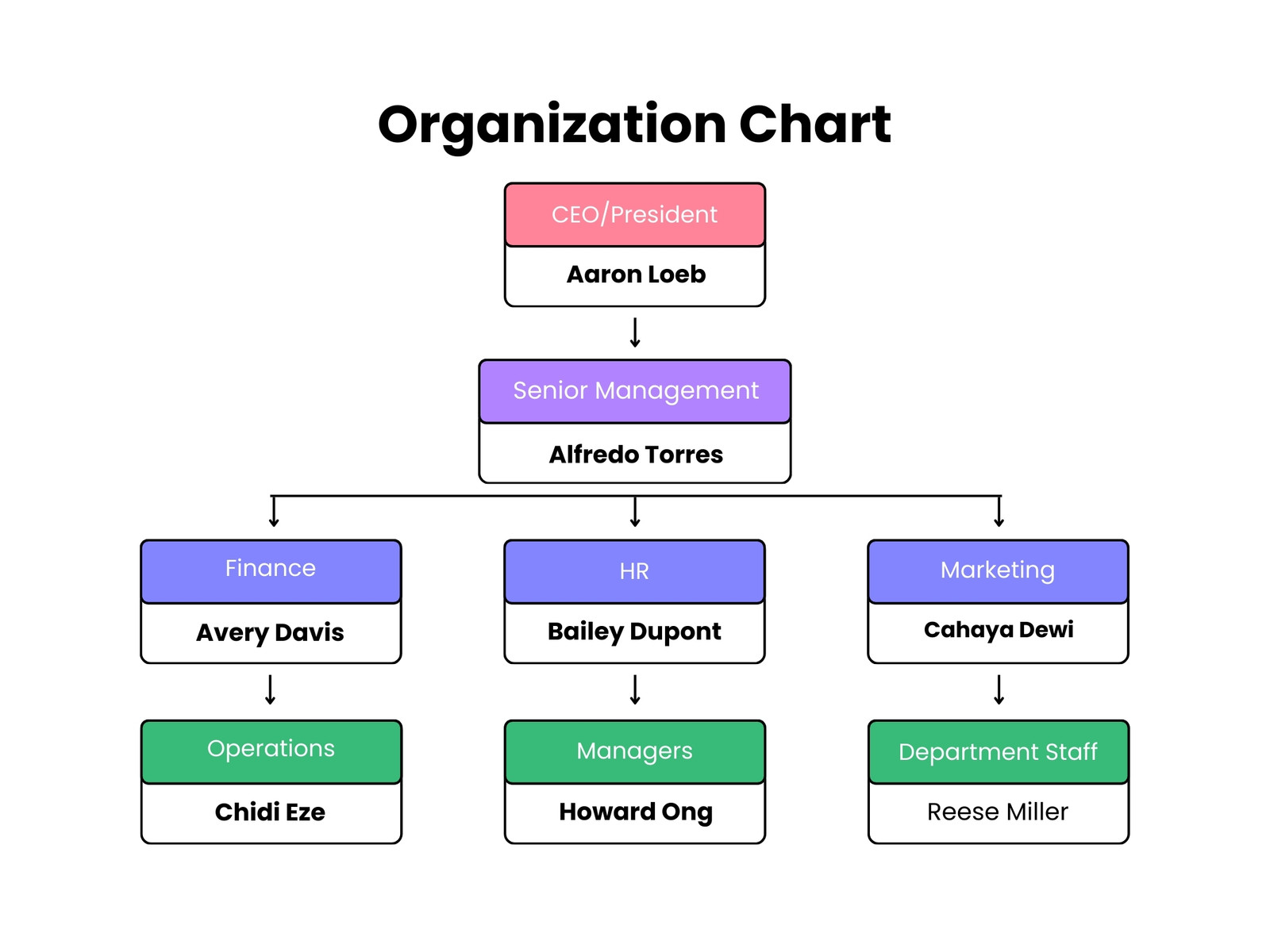 Colorful Bold Organization Chart