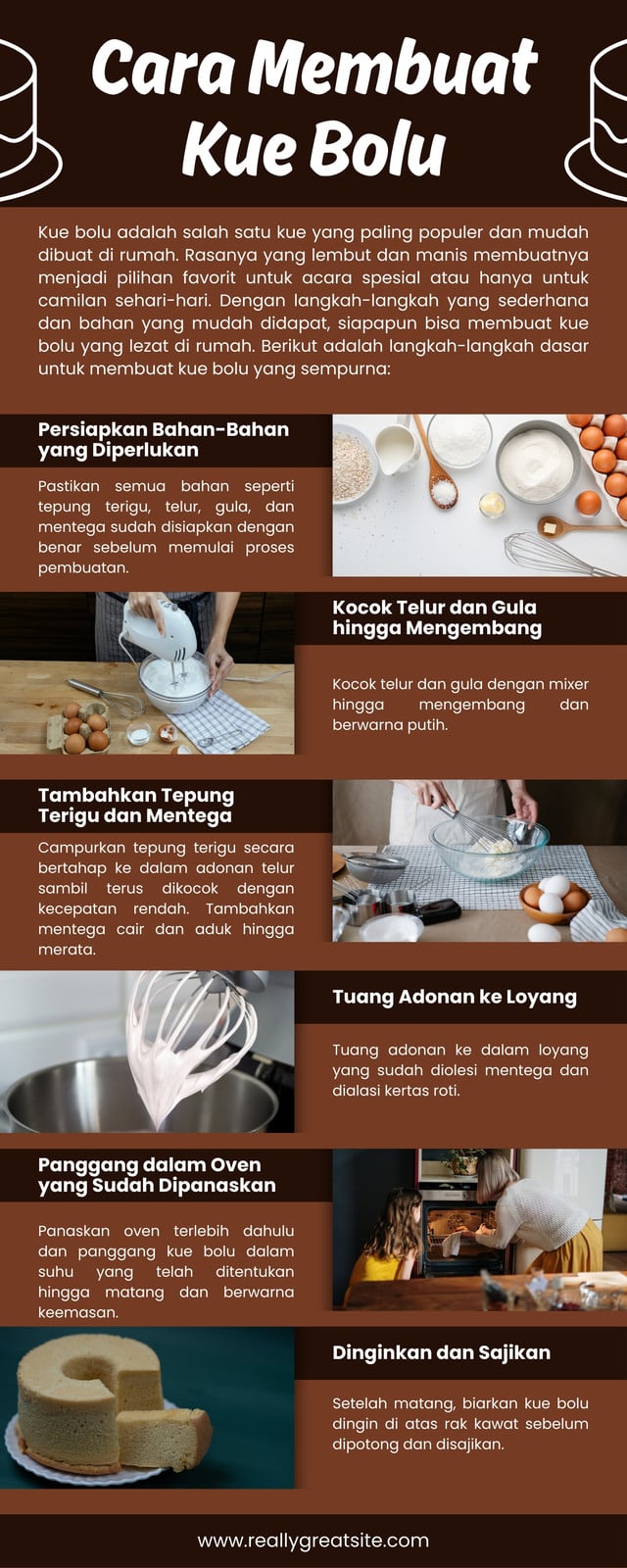 Cokelat Geometrik Photo Cara Membuat Kue Infografik
