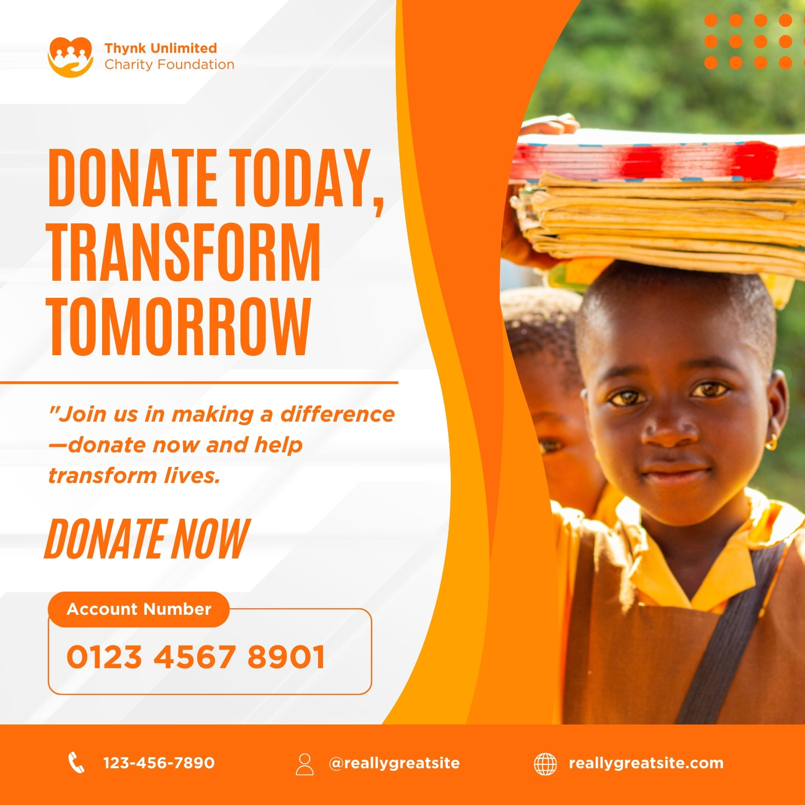 Orange Modern Charity Event Linkedin Post