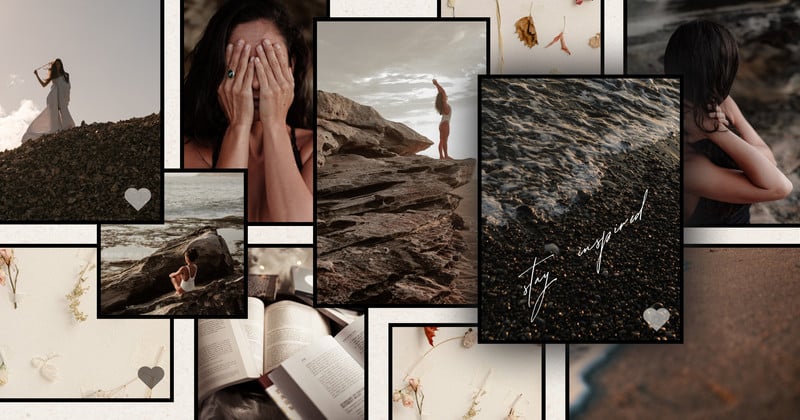 Free Brown Elegant Aesthetic Photo Collage Facebook Post Canva template