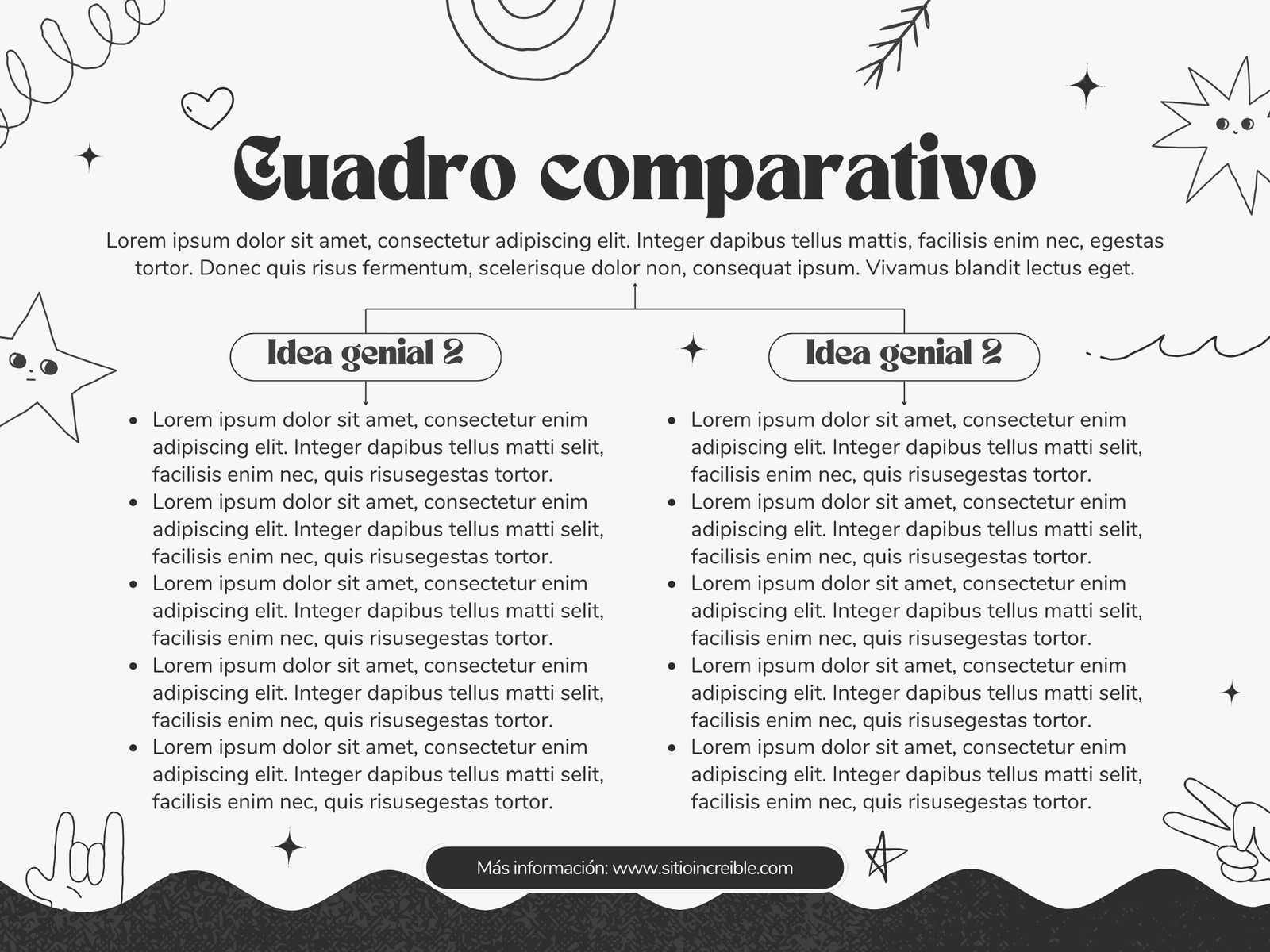 Gráfico cuadro comparativo creativo minimalista negro
