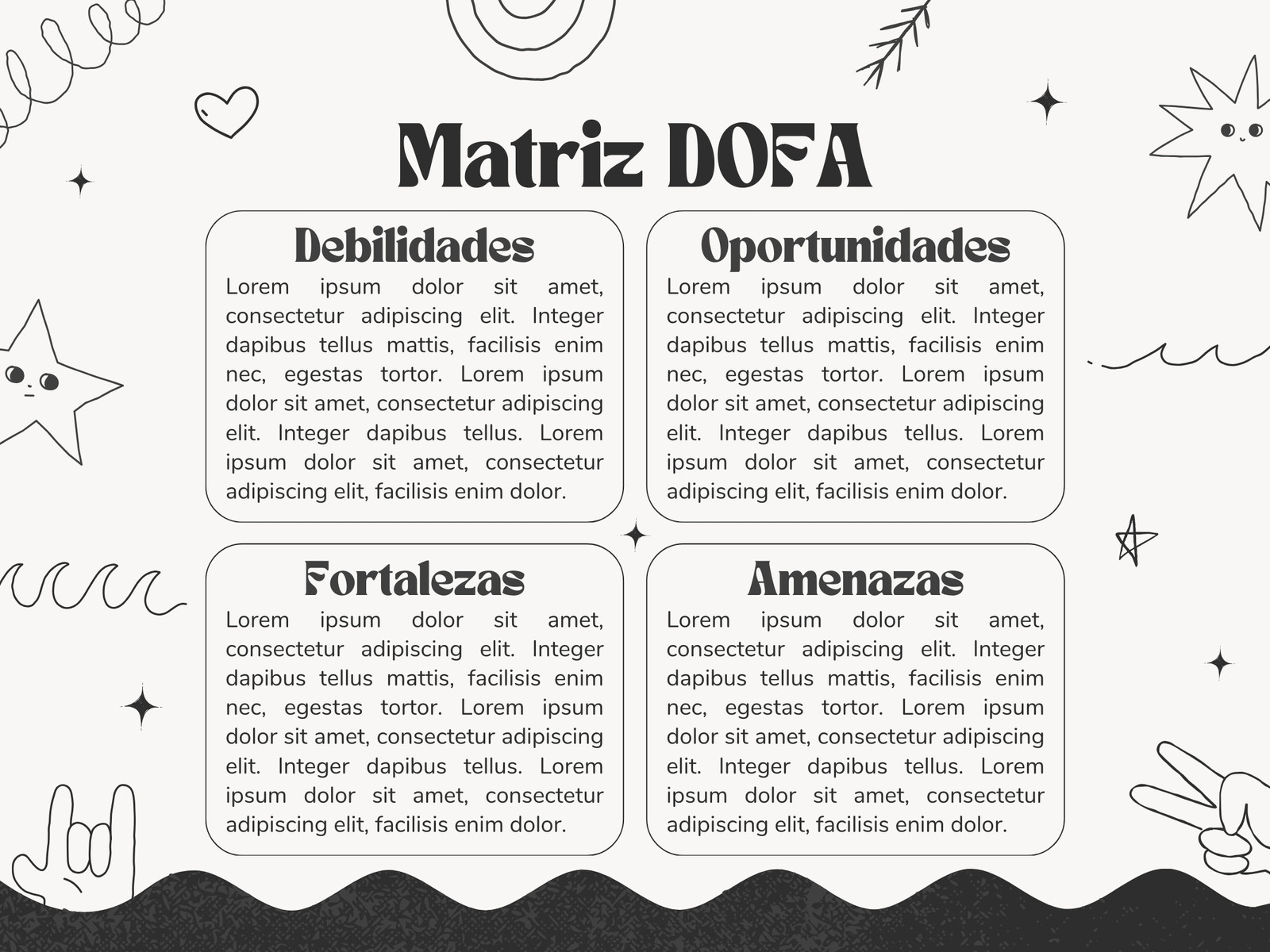 Gráfico matriz dofa creativo minimalista negro