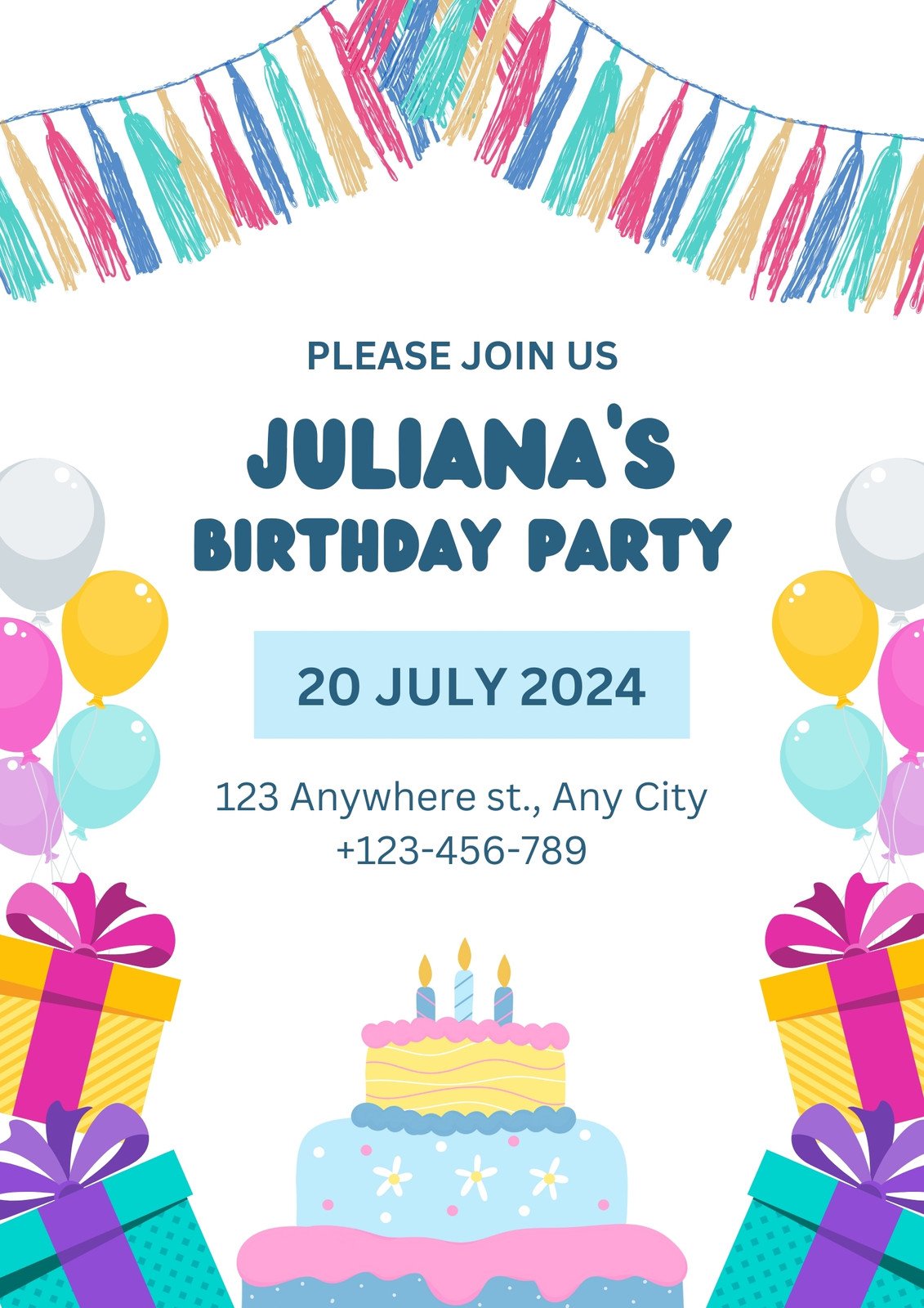 Colorful Playful Birthday Party Flyer