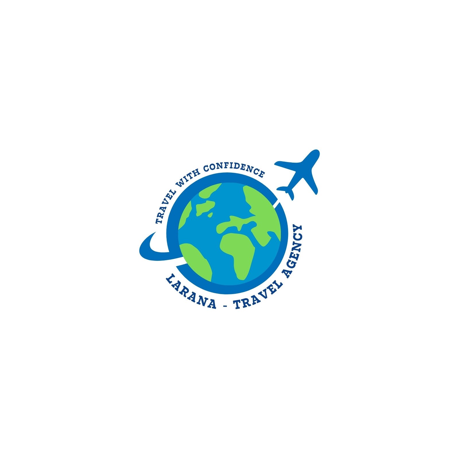 Blue green minimalist Travel Agency Logo