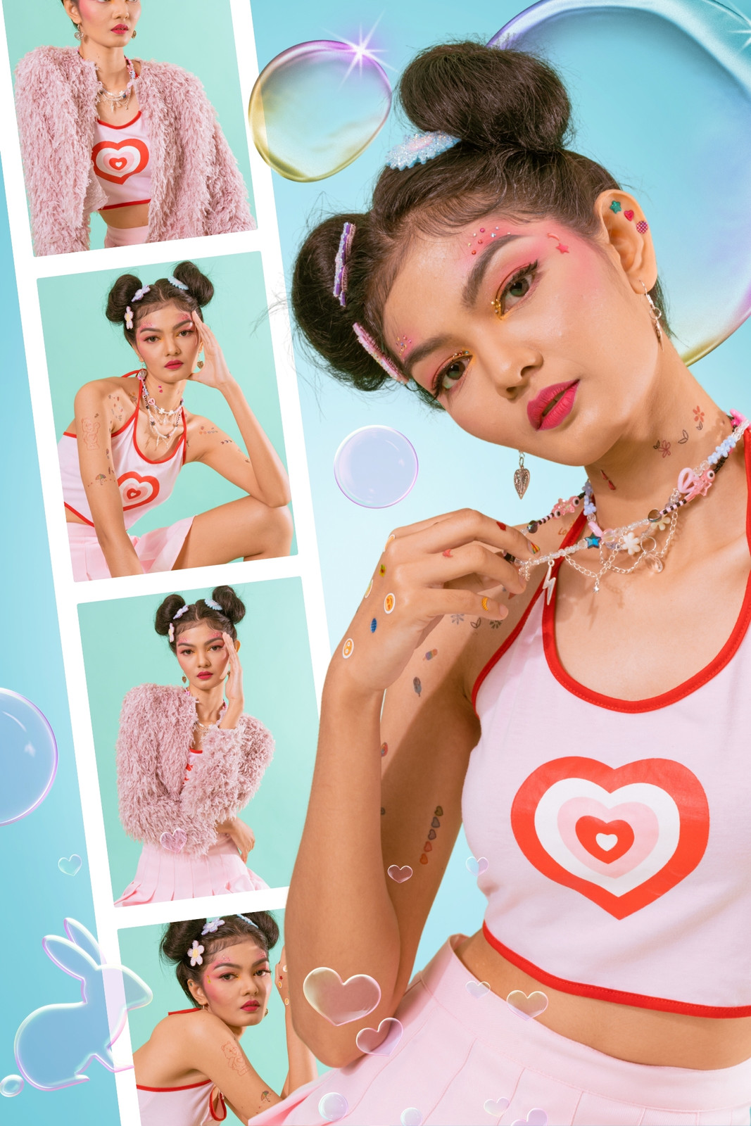 biru sederhana Fashion Photo Collage