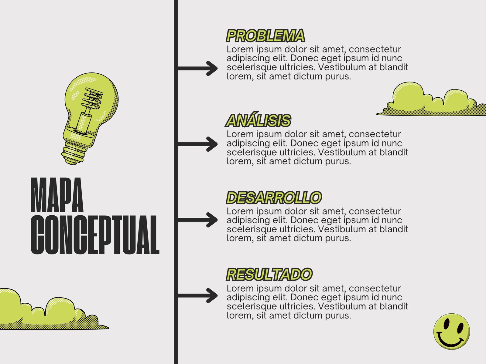 Gráfico Mapa Conceptual Mental Esquema Líneas Diagrama Halftone Retro Verde Negro