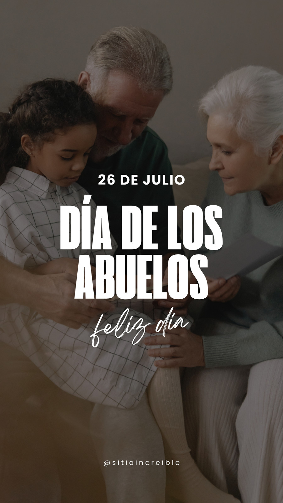 Historia de instagram Dia de los Abuelos 26 de Julio Minimalista Blanco