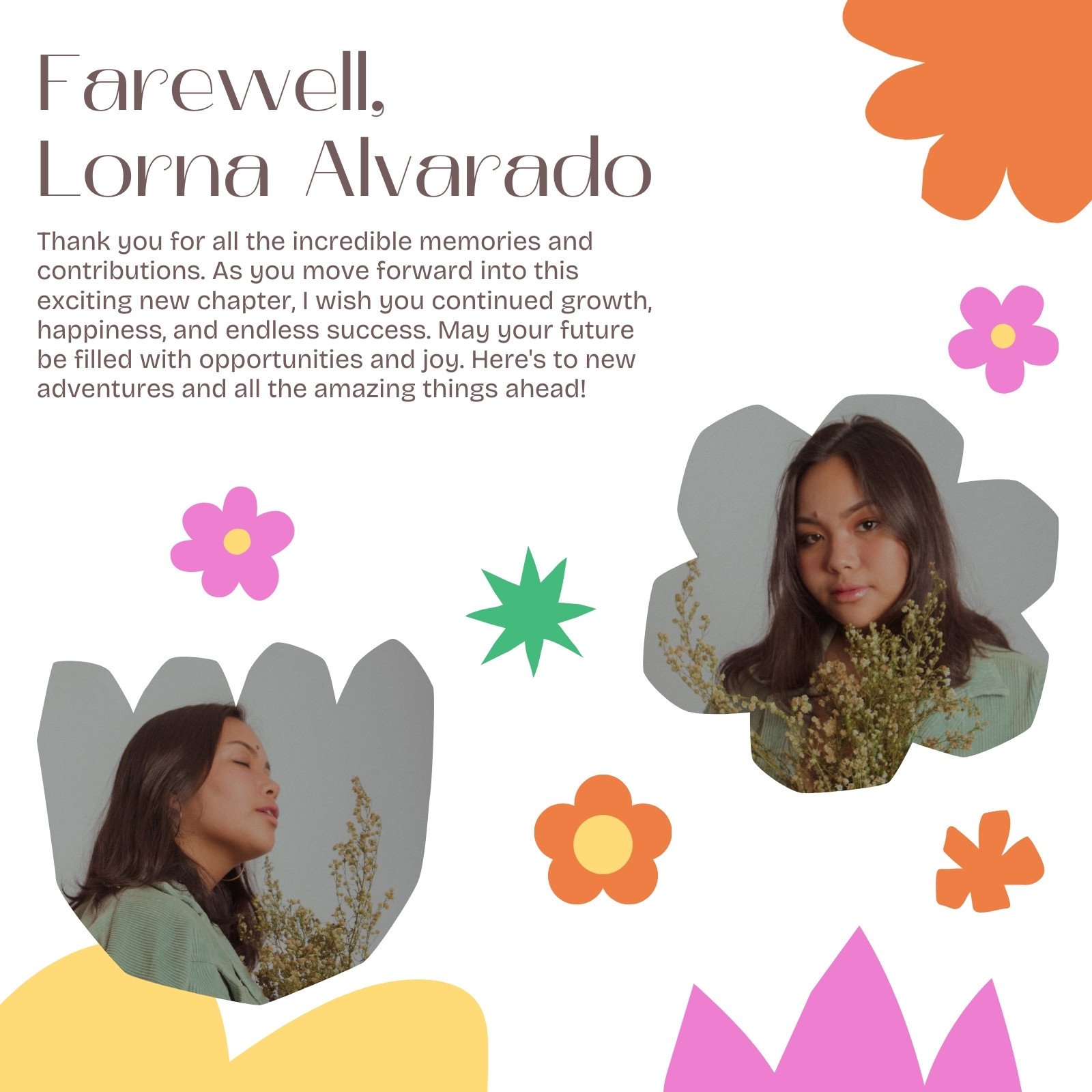 White Playful Organic Farewell Message Instagram Post