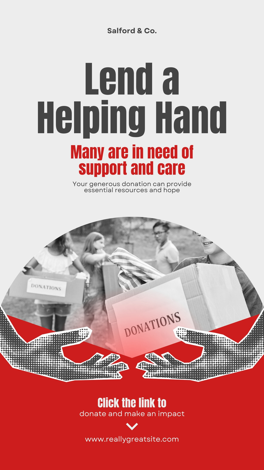 Red and White Compelling Donation Instagram Story