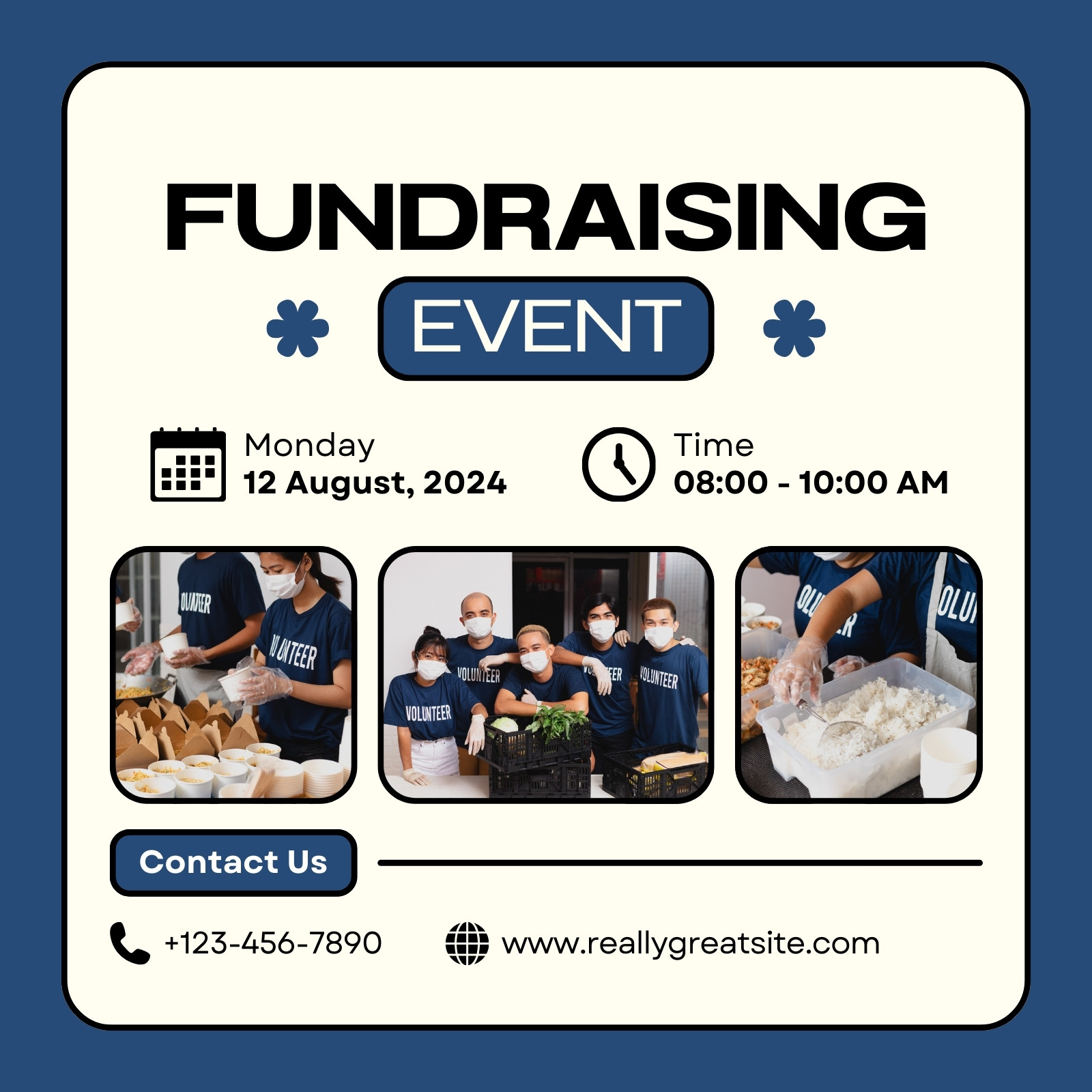 Blue Minimalist Fundraising Event Instagram Post