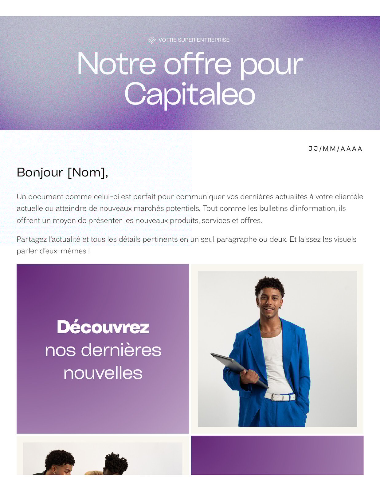 Document Une page en Violet