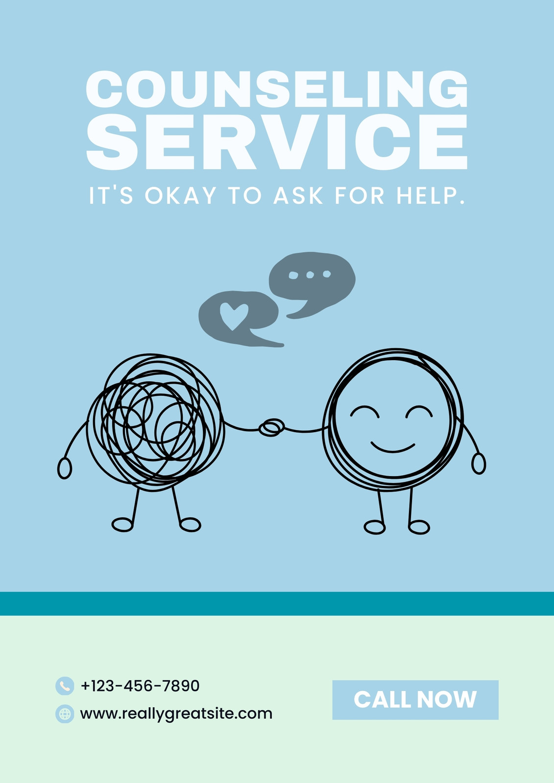 Blue modern Aesthetic Mental Health Flyer