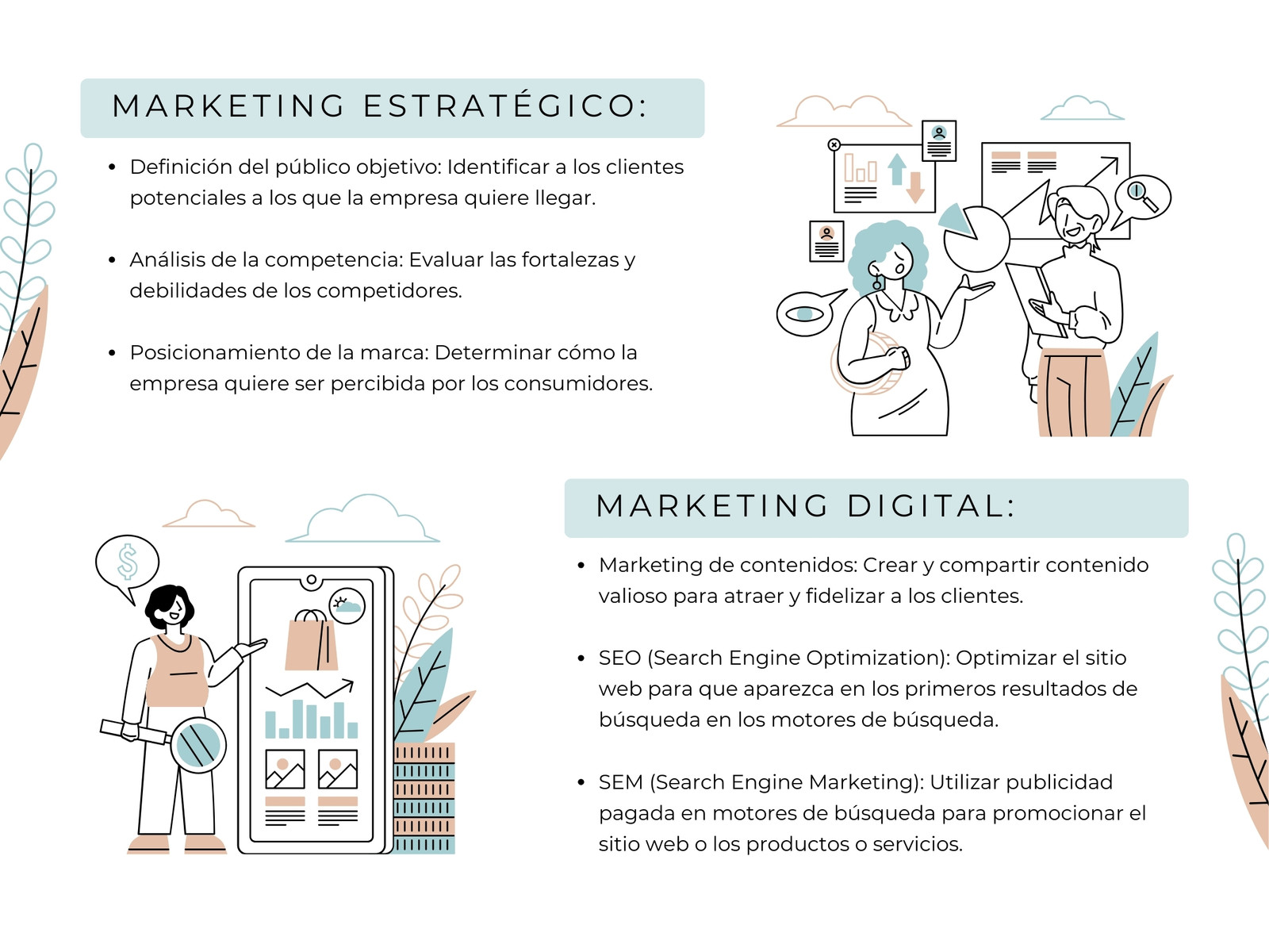 Gráfico Comparativo Marketing Ilustrado Delicado Celeste