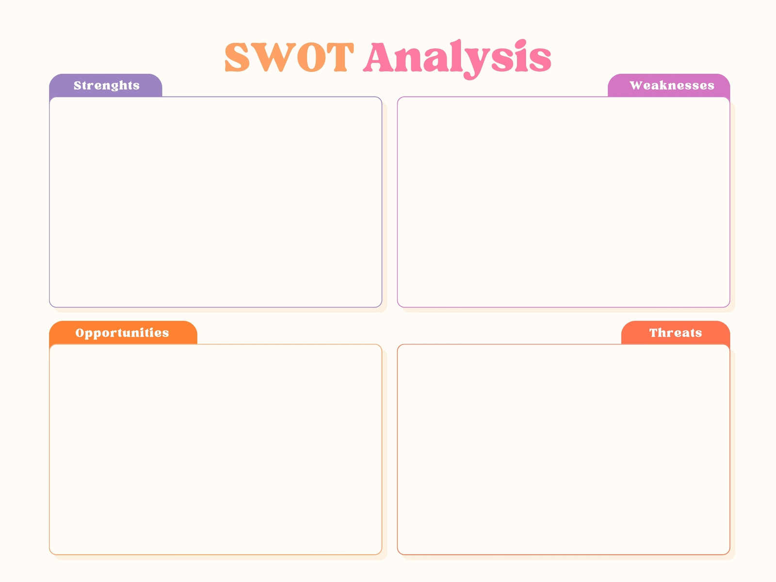 Colorful Business Research Graph SWOT Analysis