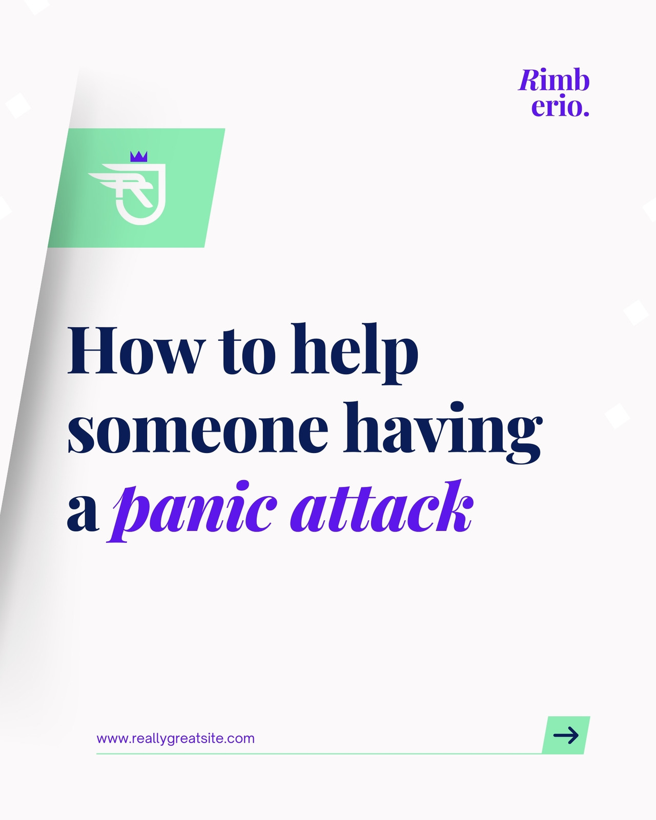 White Black Green Simple Minimalist Help for Panic Attacks Linkedin Carousel
