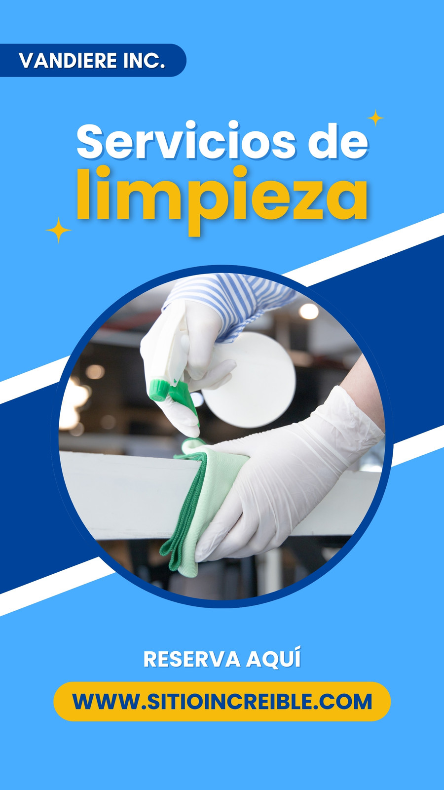 Historia de Instagram Servicio de Limpieza Profesional Blanco y Azul