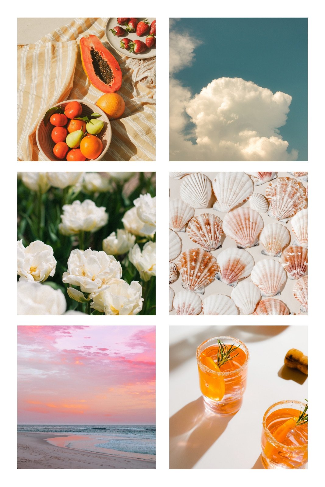 Collage de Fotos Verano Aesthetic Minimalista Blanco