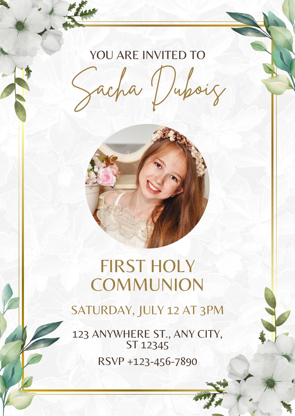 Page 3 - Free custom printable First Communion invitation templates | Canva