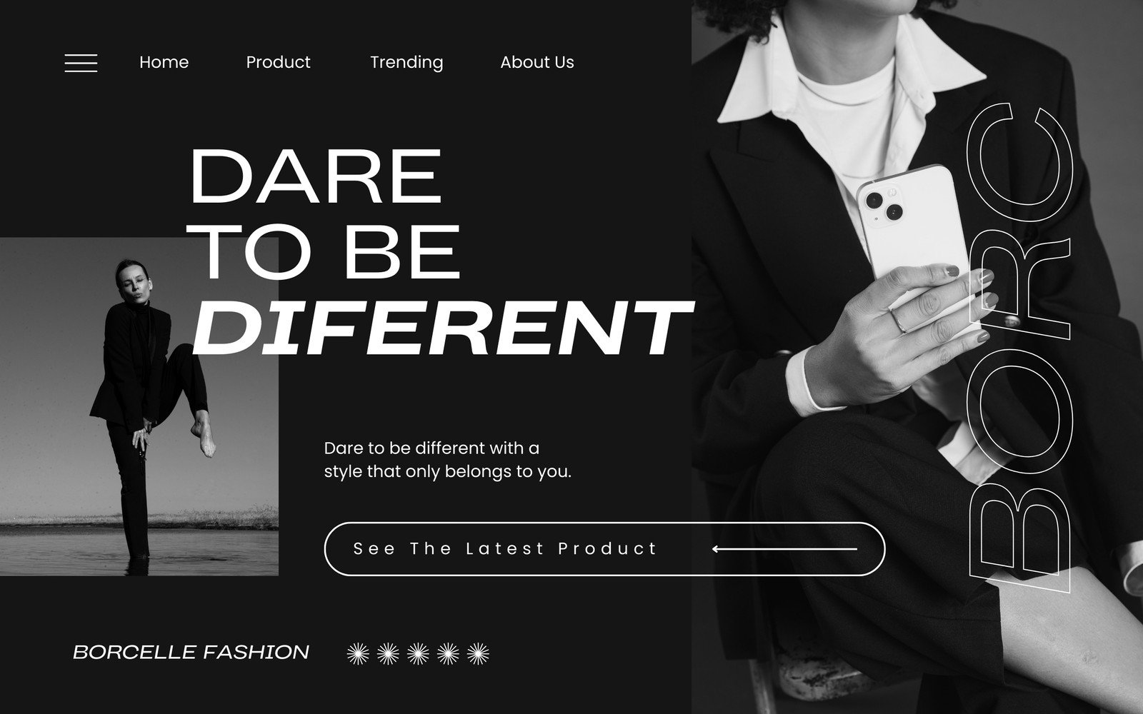 Black Bold Text Onboarding Page Wireframe Website UI Desktop Prototype