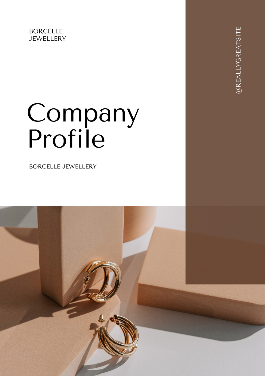 White and Brown Elegant Jewellery Company Profile