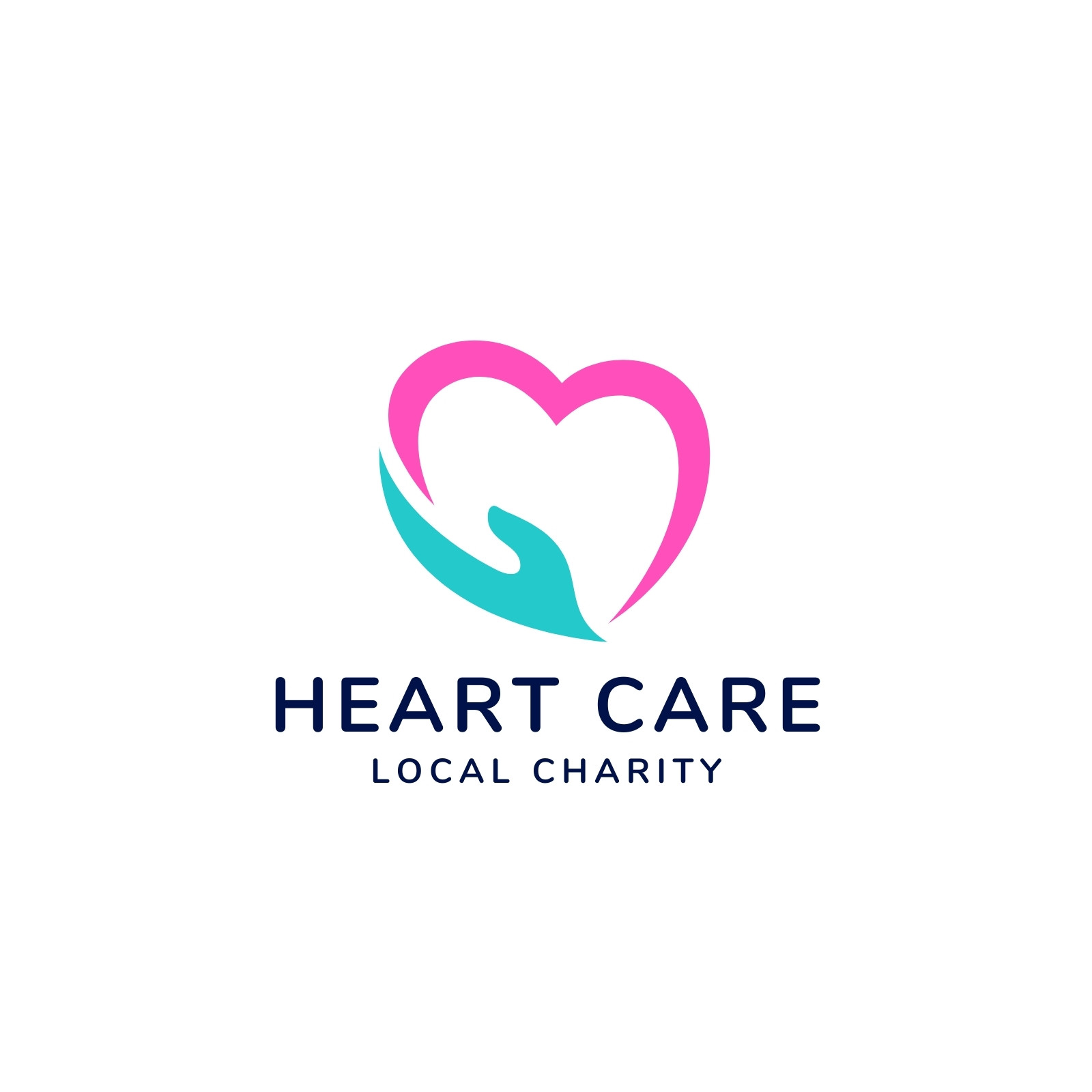 Pink Blue Heart Local Charity Logo