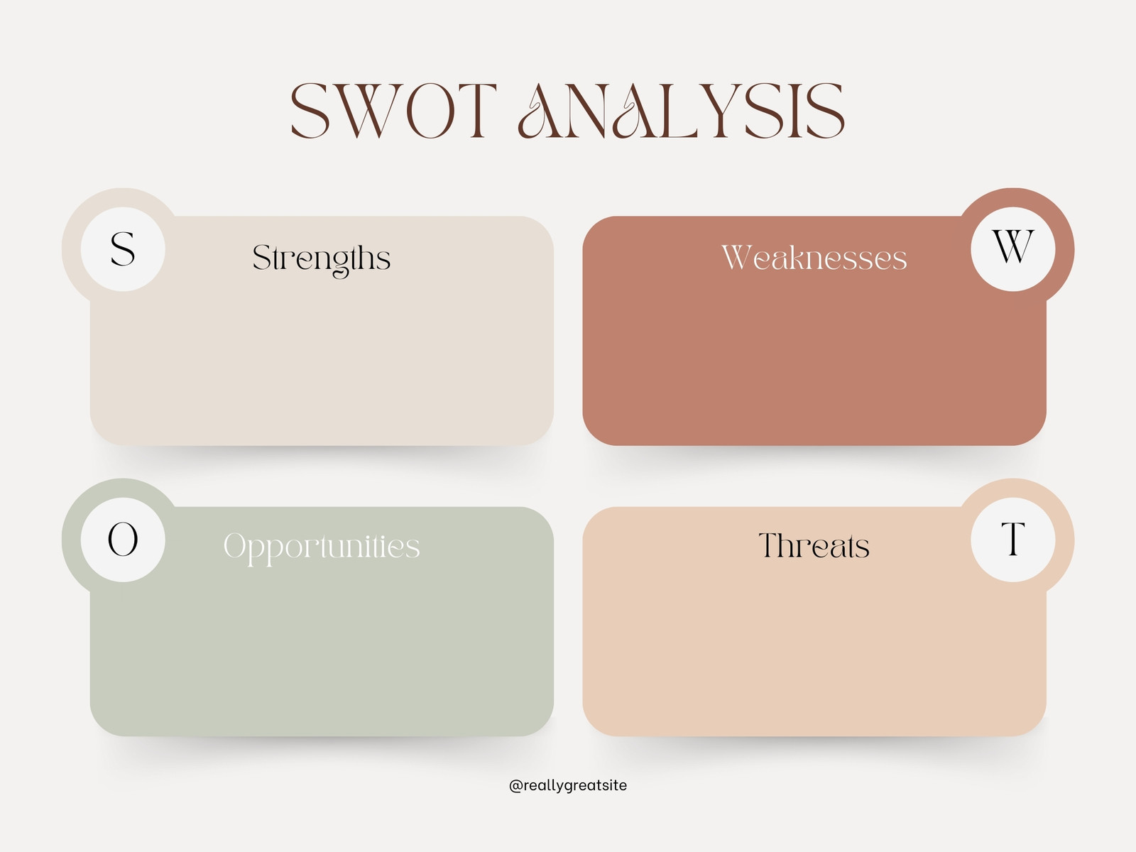 Colorful Minimalist Monotone SWOT Analysis Graph