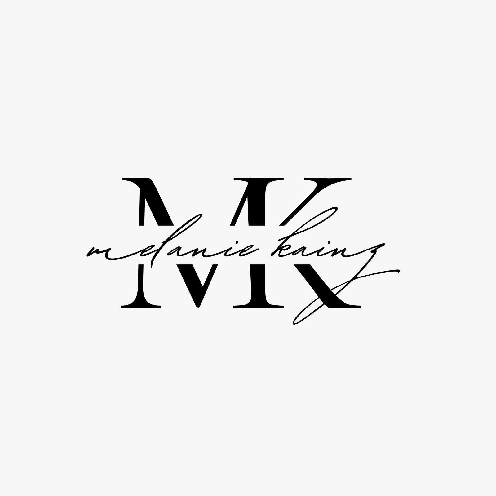 Schwarz Weiß Elegant Luxuriös Handschrift Name Initialen Logo