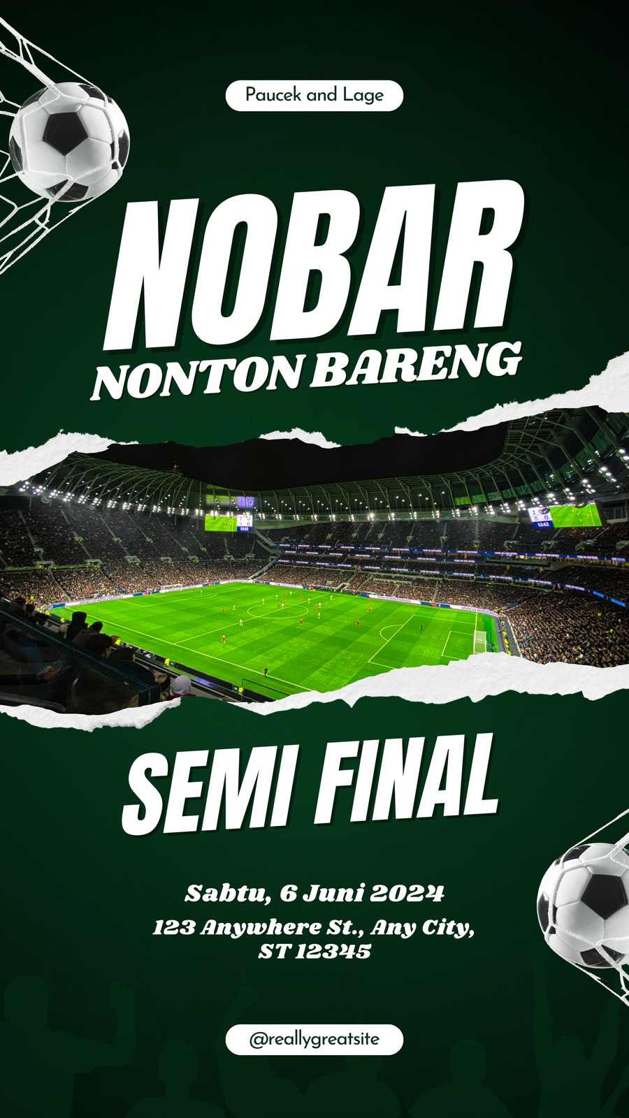 Gratis desain contoh nobar - Canva