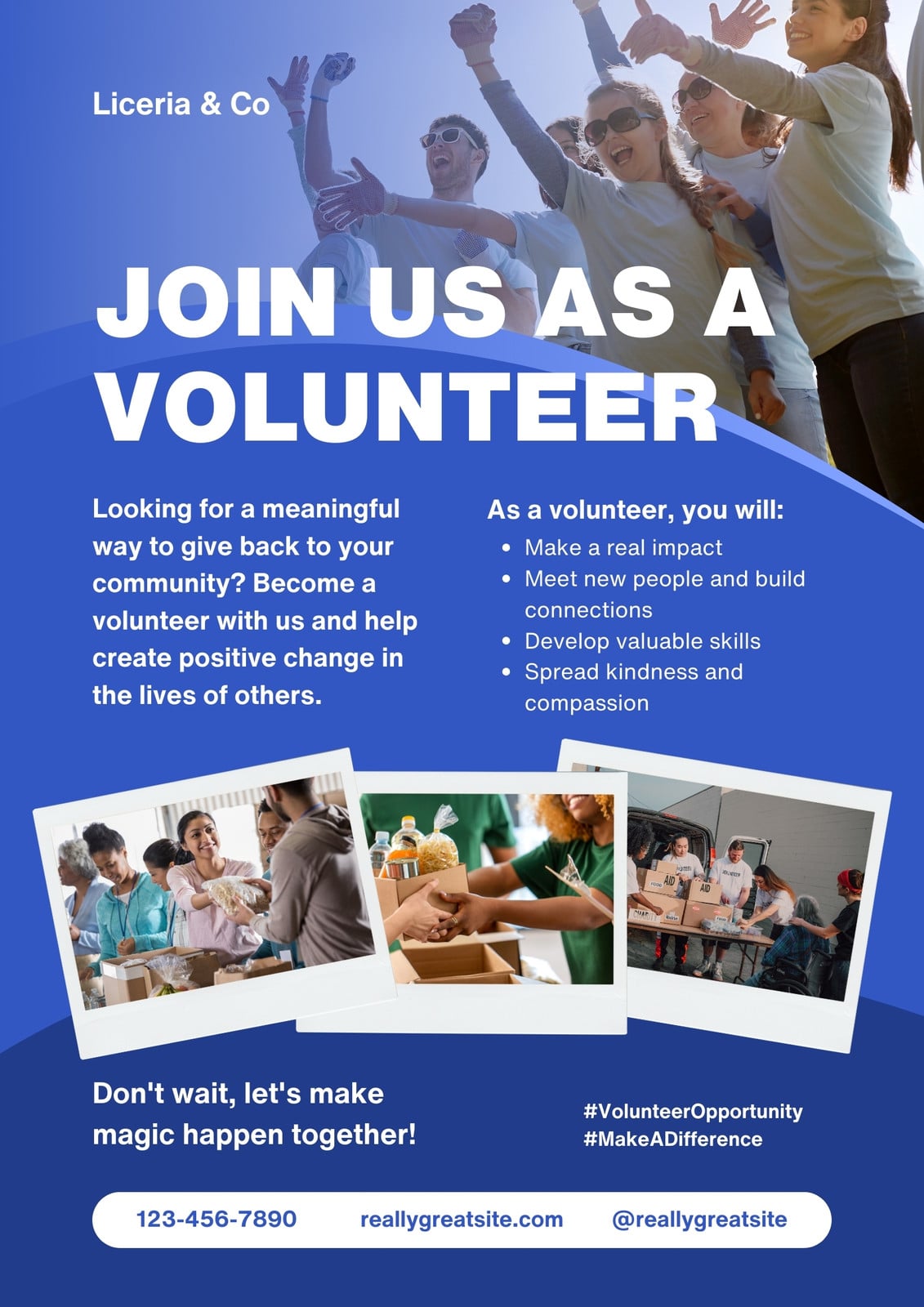 Blue Modern Volunteer Flyer