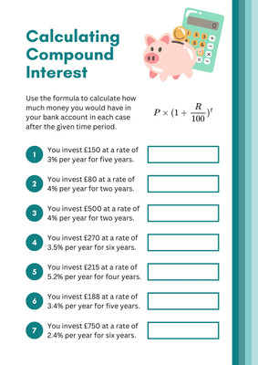 Compound Interest Worksheet Simple Vs. Compound Interest: Power Of